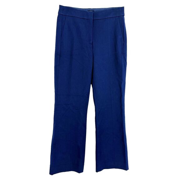 J.CREW Kelsey Flare Pant 0 Navy Blue Crop Dress Pants Office NEW B86 - Picture 2 of 6